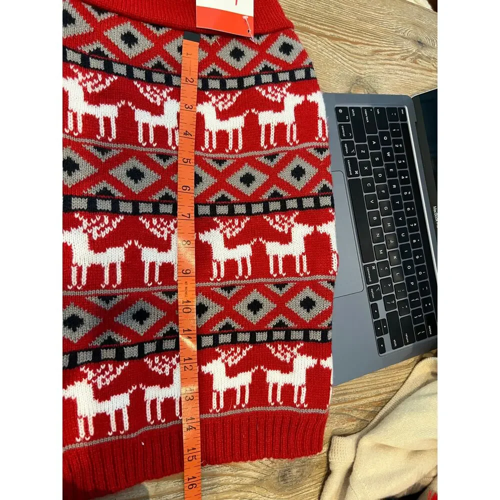 Dog hooded reindeer sweater
